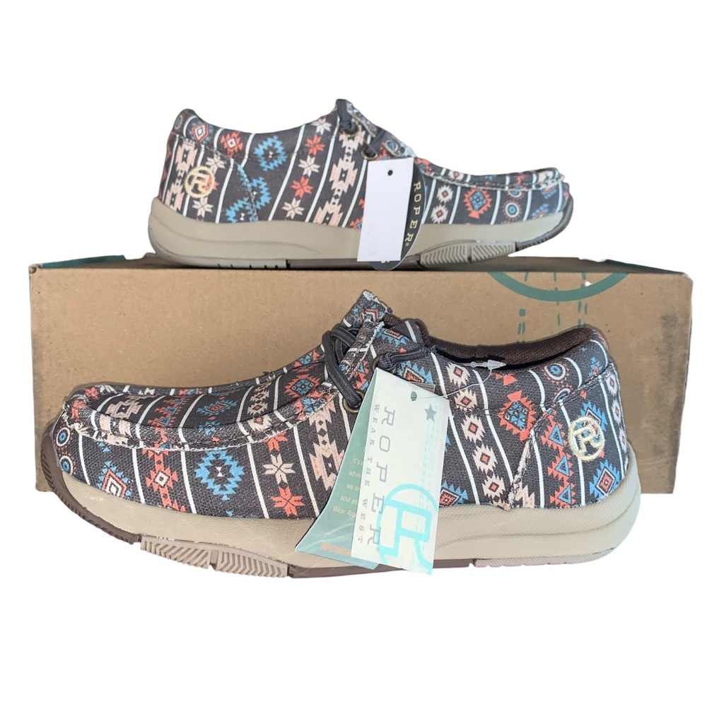 Roper ware WOMENS MULTI AZTEC PRINTED CANVAS Size 6